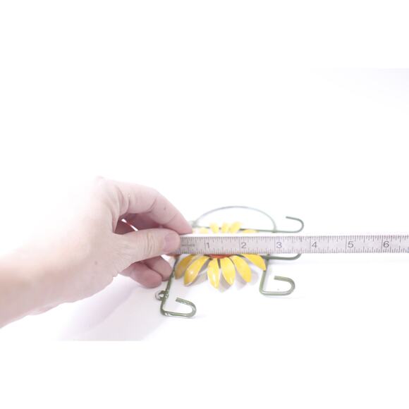 1960s, 70s, Flower Power, Yellow Daisy, Four Hooks, Hanger, Wall Mount, - Picture 4 of 4